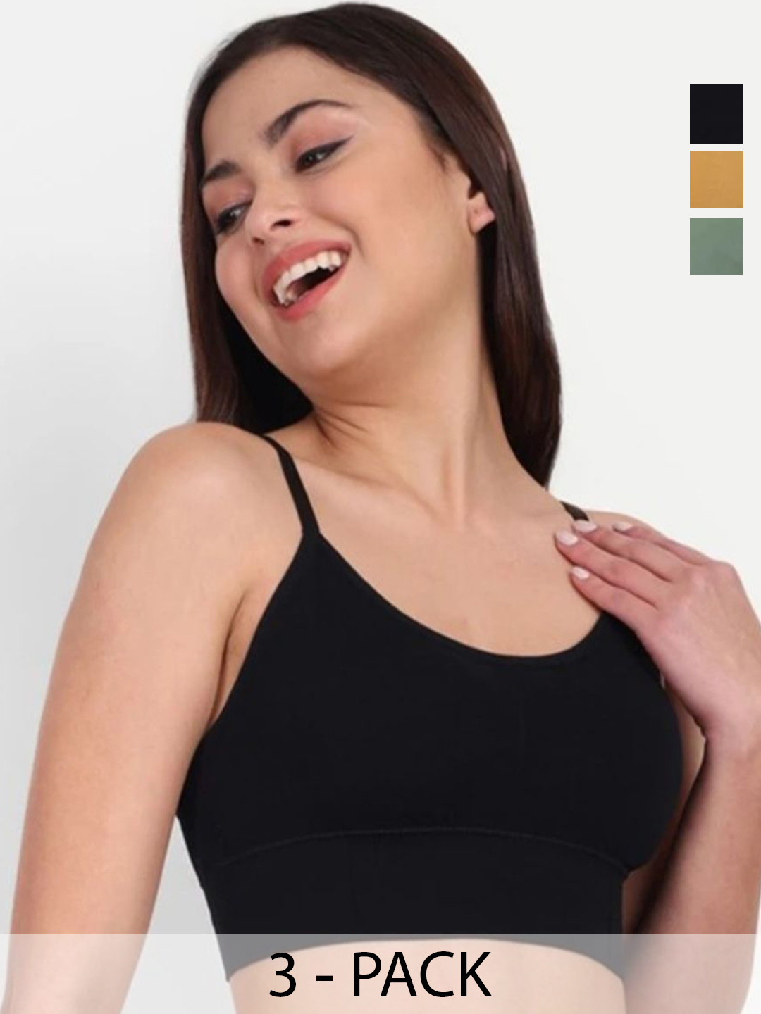 ALLIANCE OVERSEAS Pack Of 3 Full Coverage All Day Comfort Lightly Padded Sports Bras