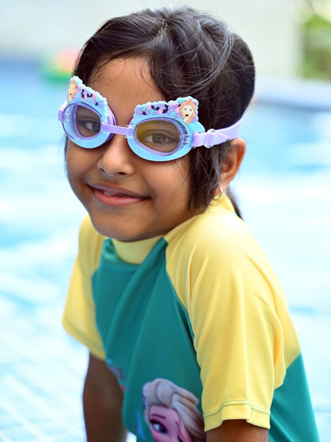 Yellow Bee Self Design Swimwear Googles