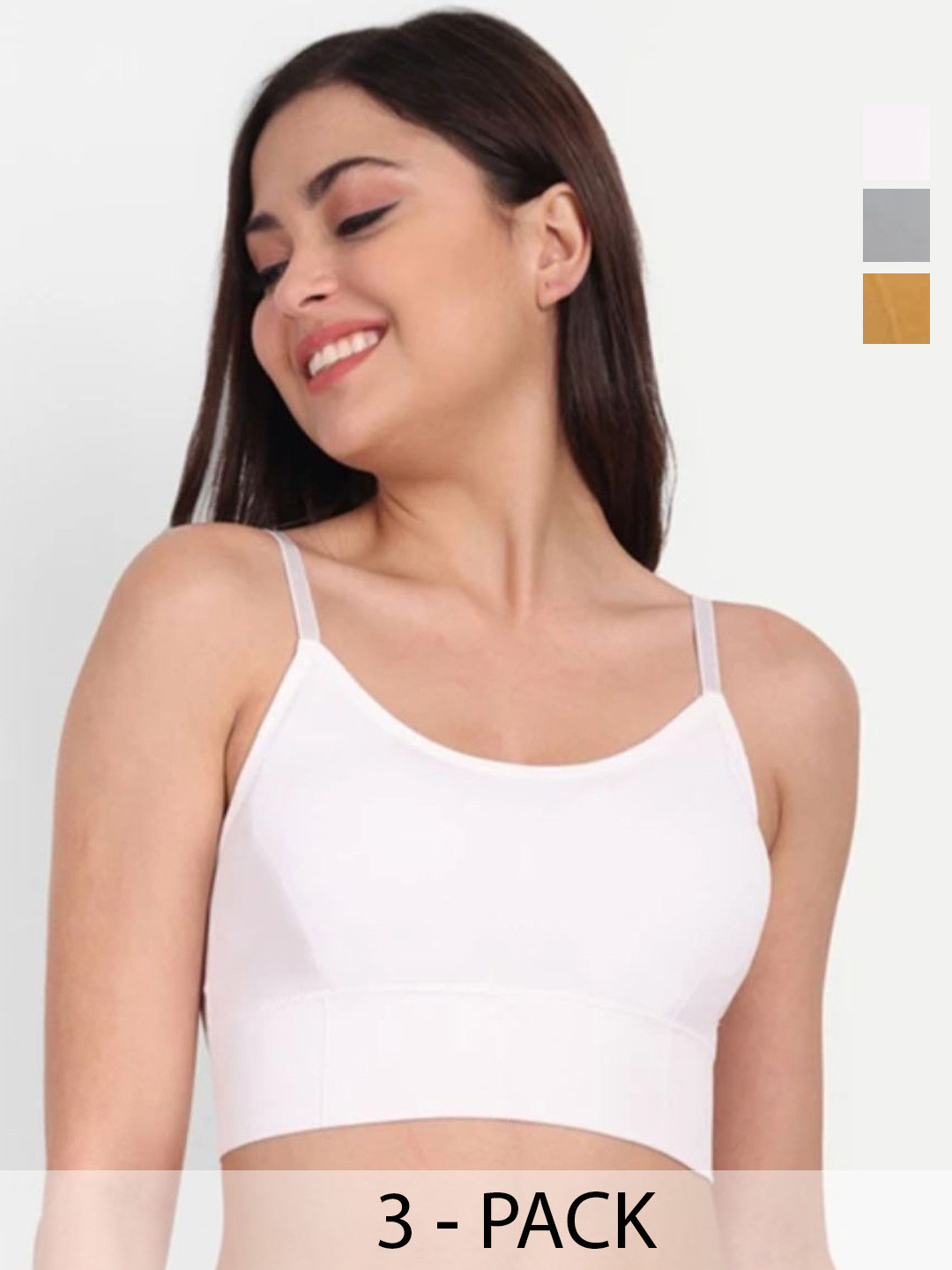 Megir Pack Of 3 Full Coverage Lightly Padded Sports Bralettes