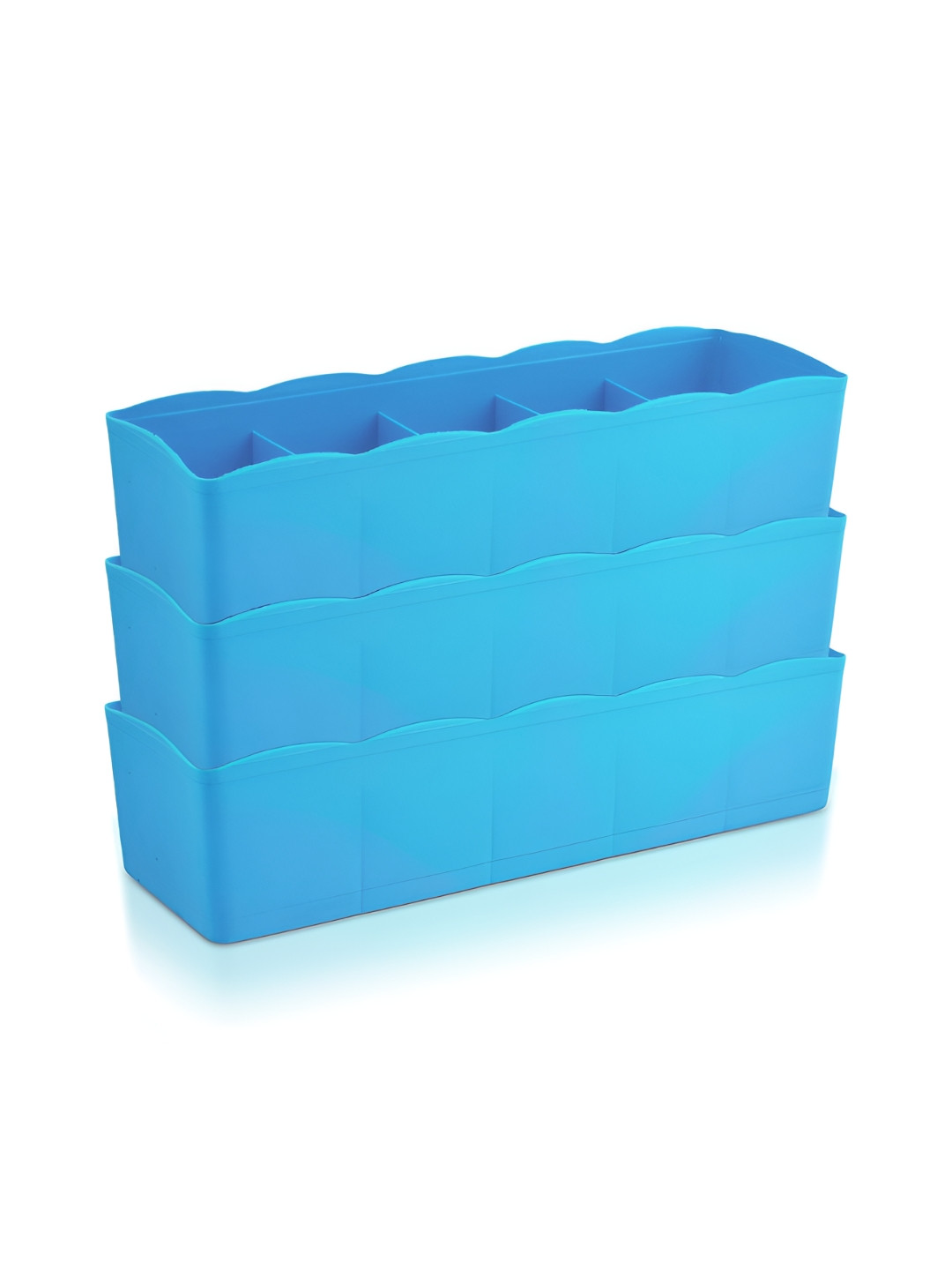 Aura Blue 3 Pieces 5 Grid Desk Organisers