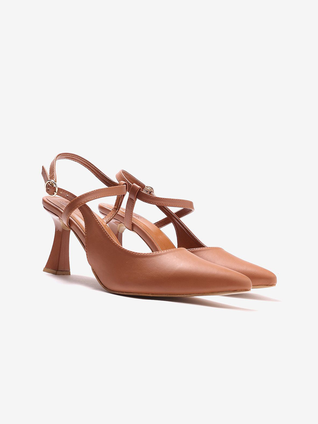 Pair ie Tales Women Leather Block Pumps with Buckle