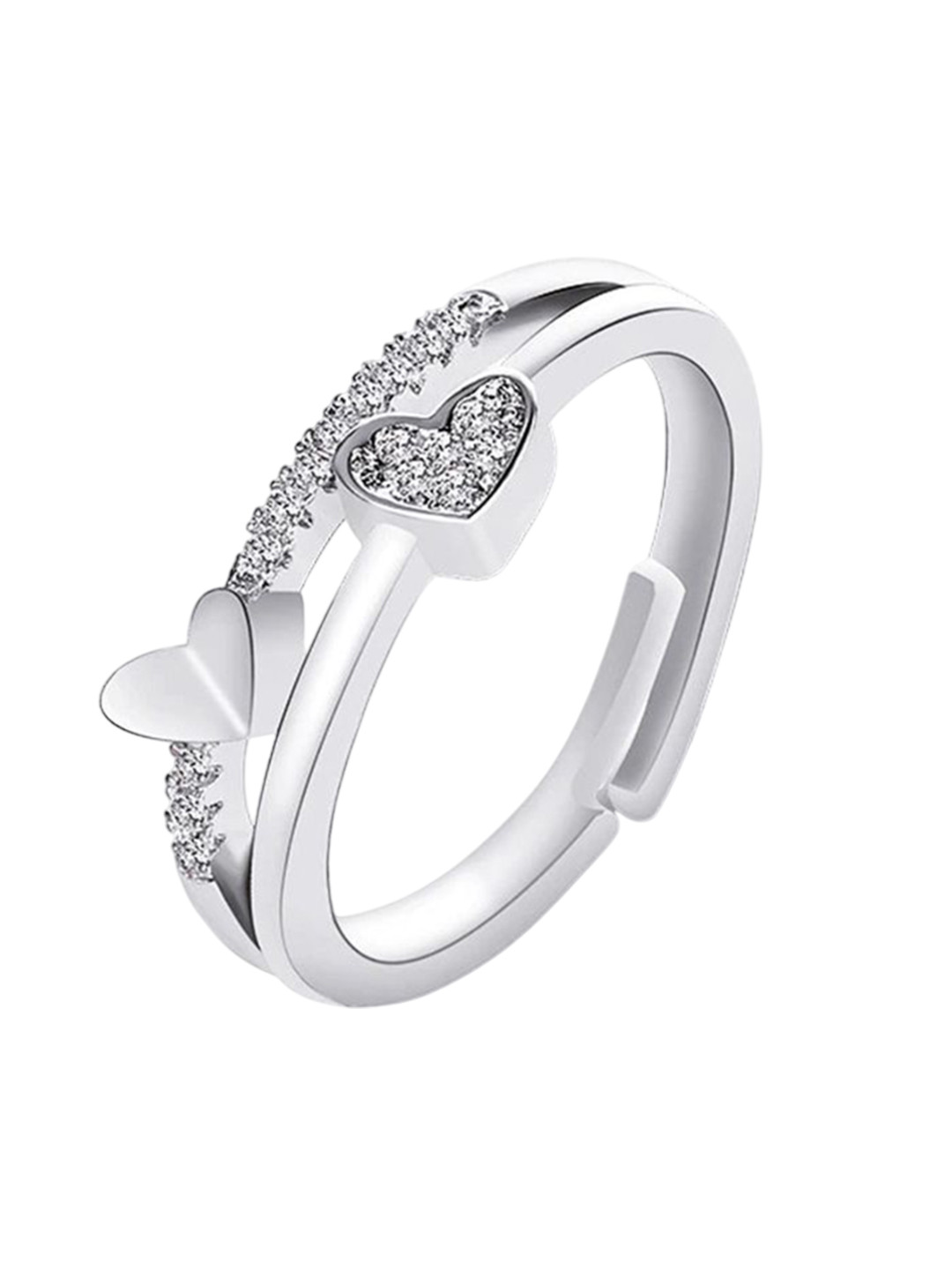 Thrillz Stainless Steel Valentine Heart Finger Ring