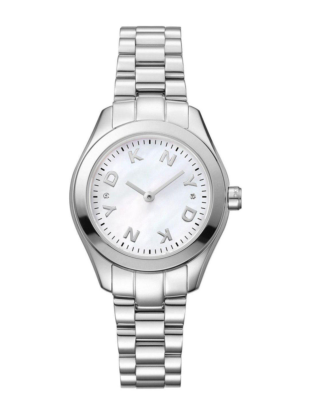 DKNY Astoria Logo Women Round Mother of Pearl Dial Analogue Watch DK1L033M0045