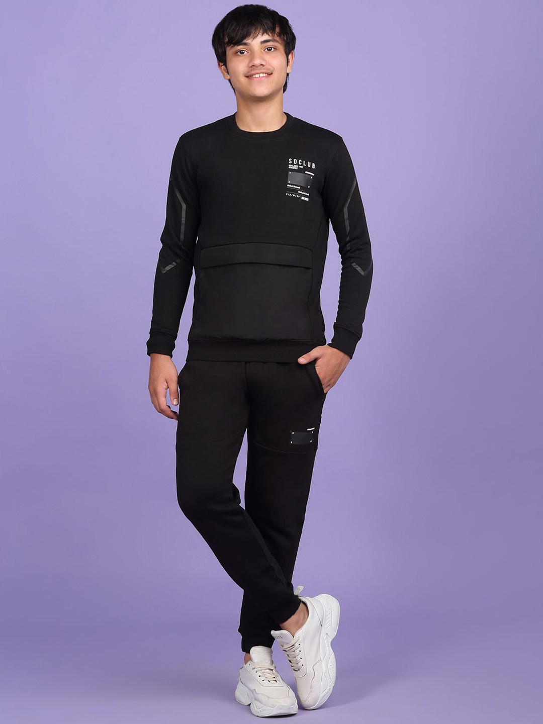Sweet Dreams Boys Black Long Sleeved Round Neck Track suit