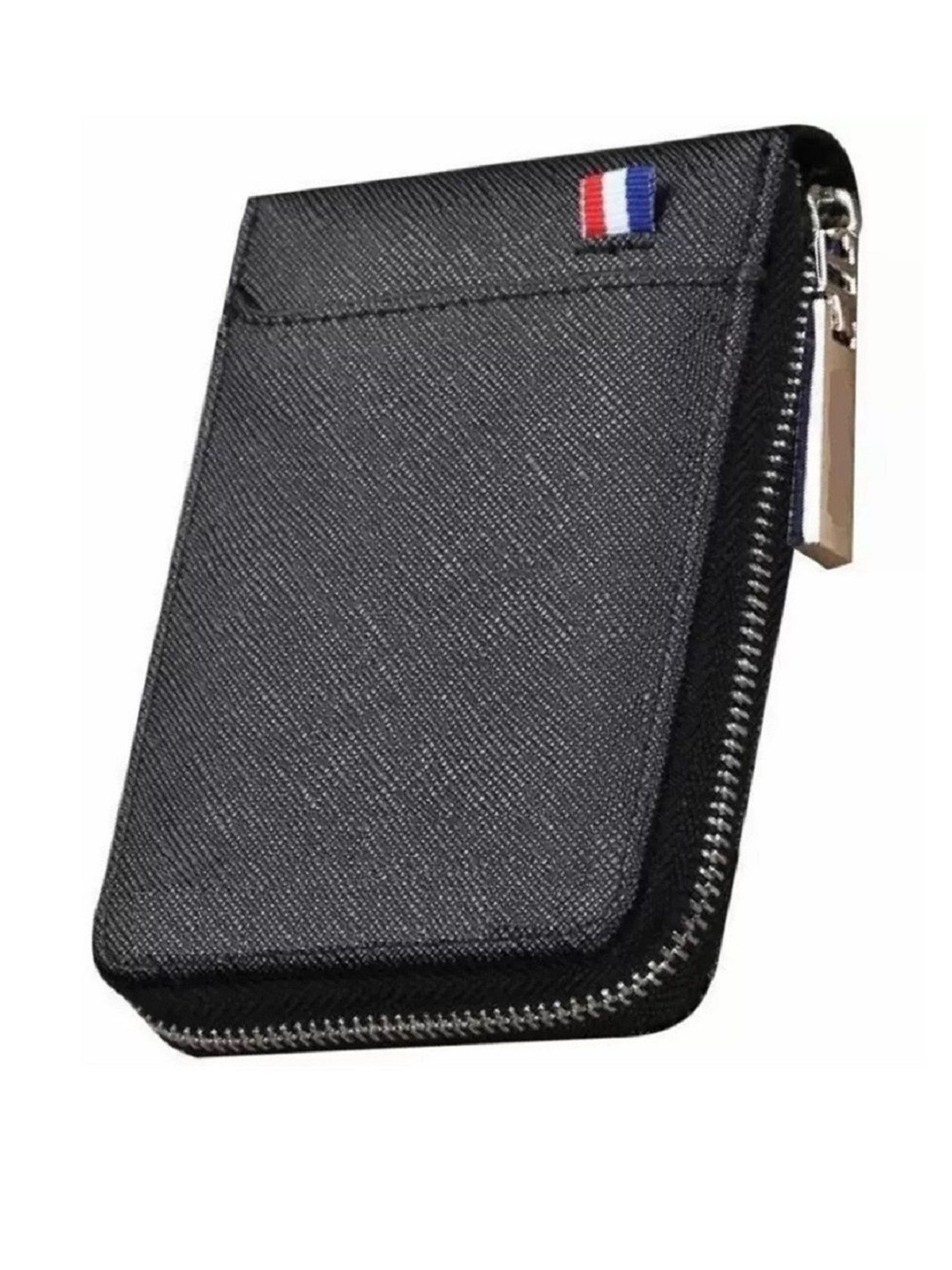 LAKSH Adult Zip Closure Detail Leather Card Holder