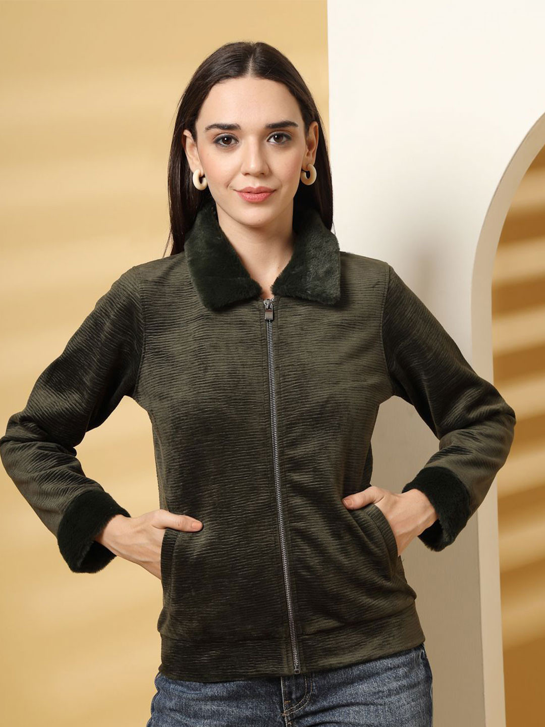 Thirty Threads Women Zipper Sweatshirt