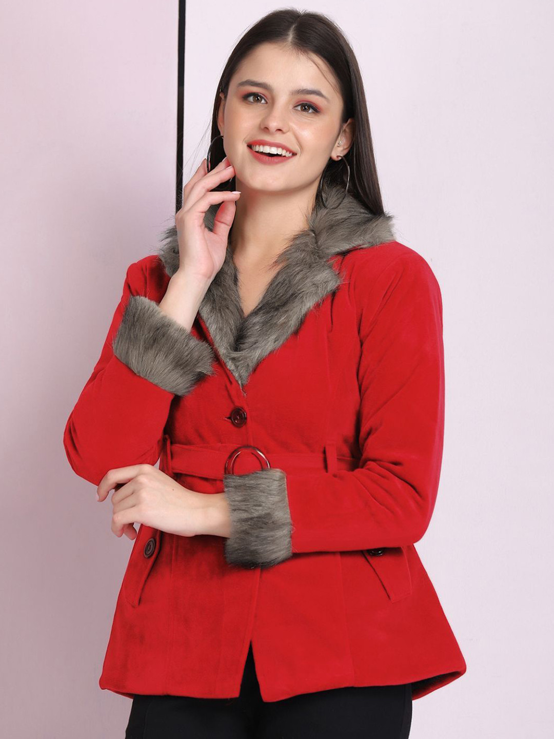 DIMPY GARMENTS Women Lapel Collar Solid Asymmetric Closure Tailored Jacket