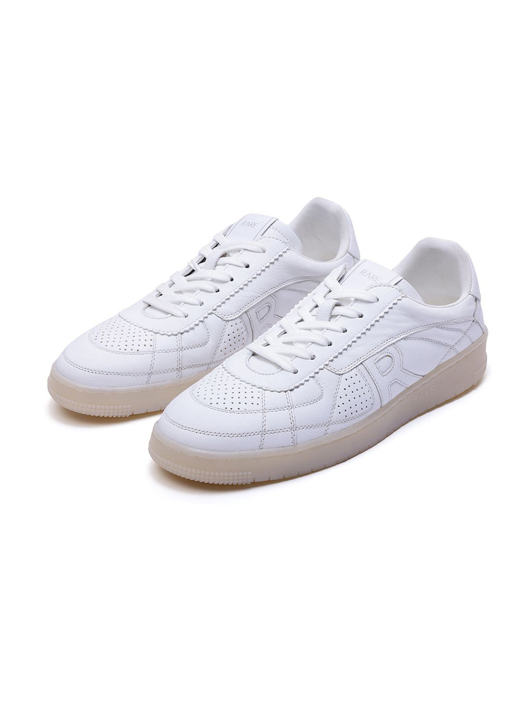 RARE RABBIT Men Rango White Leather Lace-Up Closure Sneaker