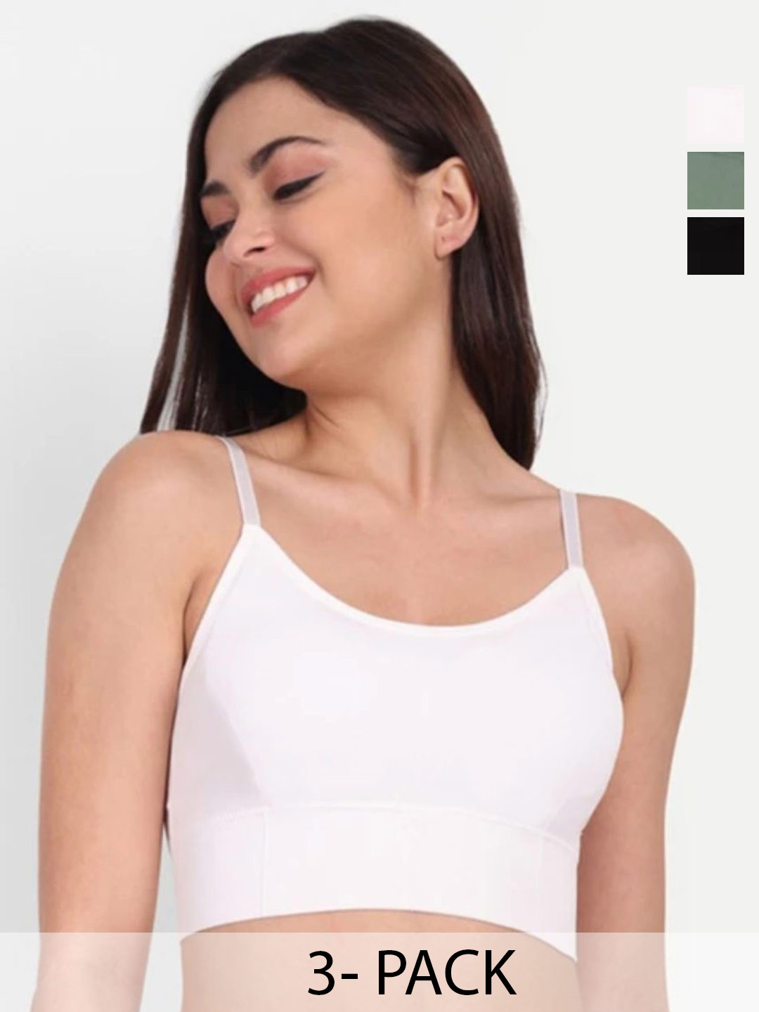 JOMPARIS Pack Of 3 Lightly Padded Full Coverage Sports Bras