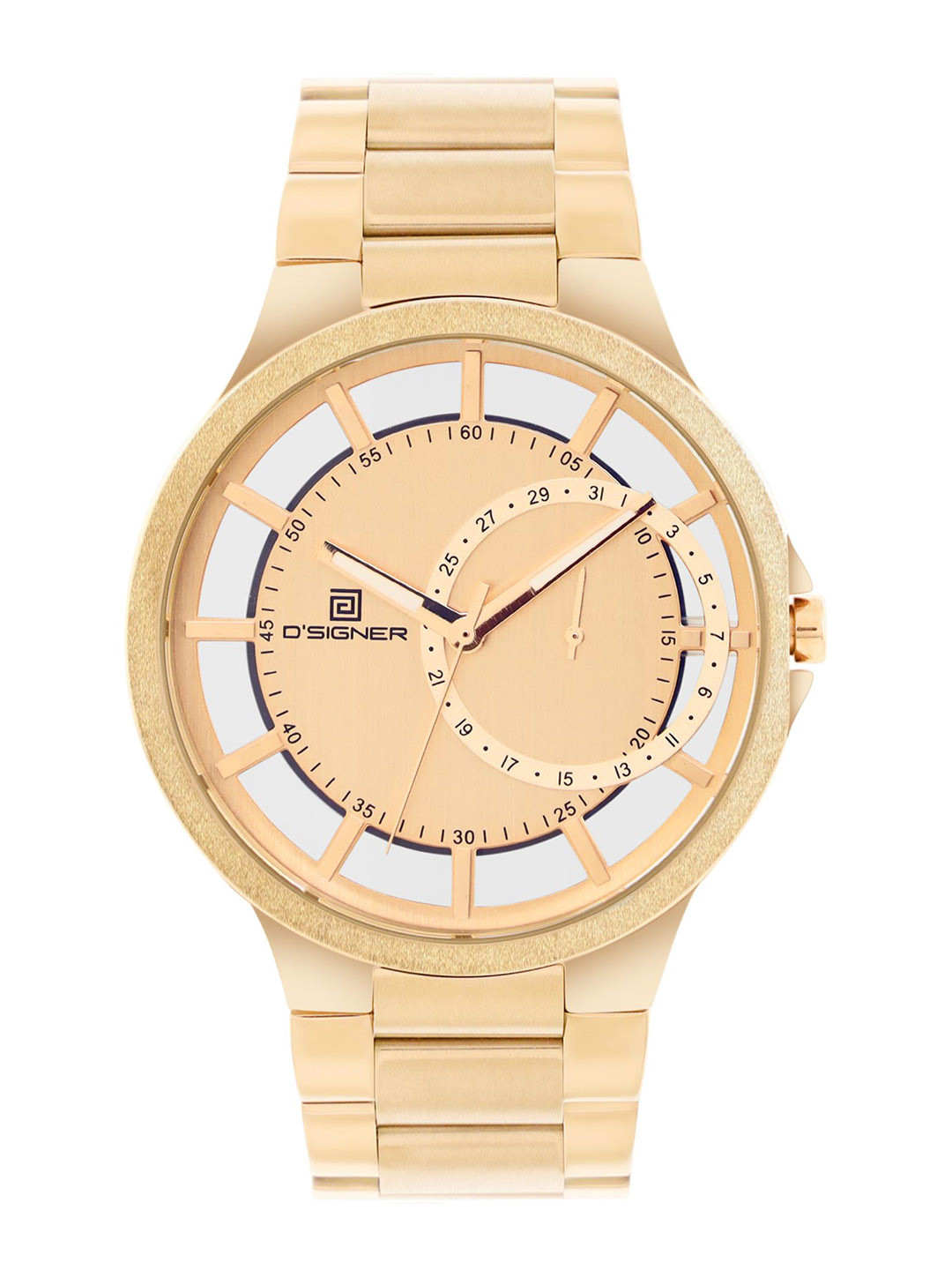 D'SIGNER Men Patterned Round Dial & Stainless Steel Straps Analogue Watch 836GM.4G