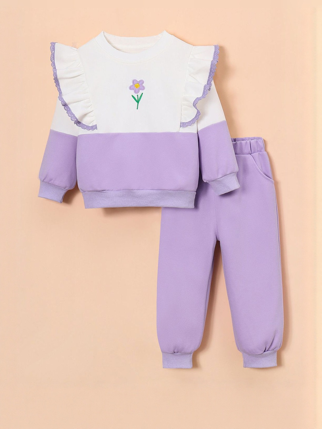 Hopscotch Girls 2 Piece Floral Ruffle Joggers Clothing Set