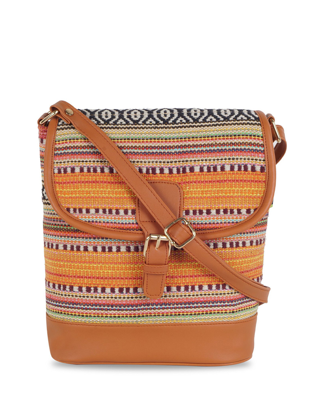 Kanvas Katha Women Ethnic Motifs Printed Crossbody Buckle Detail Sling Bag