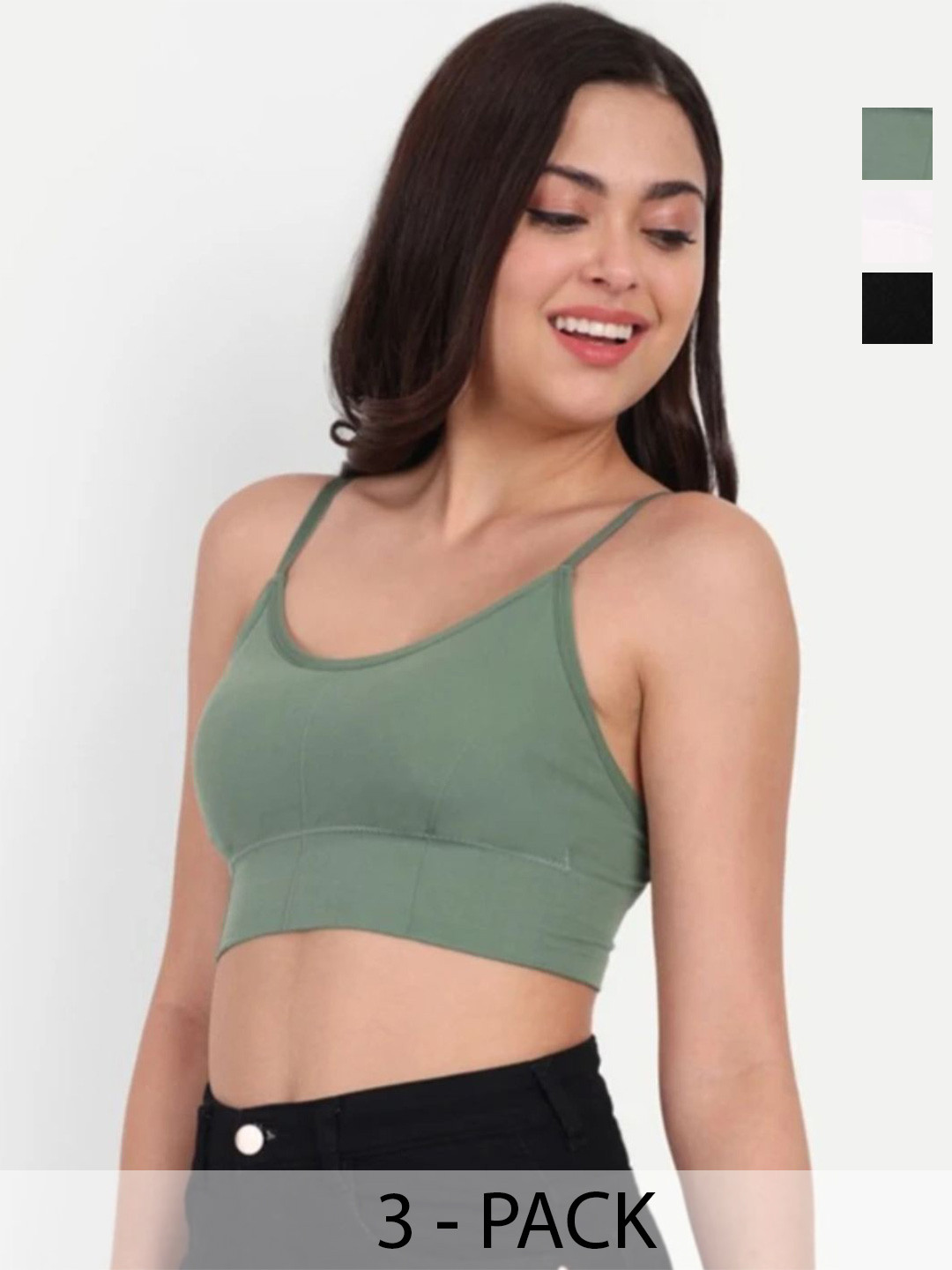 KALP CRAZE Pack Of 3 Lightly Padded Full Coverage Sports Bras