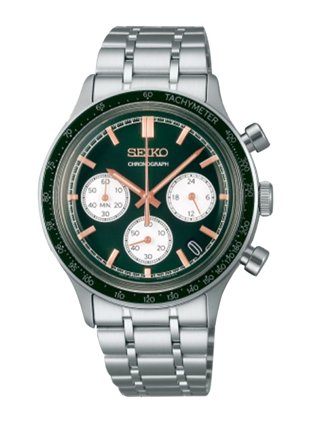SEIKO Men Patterned Dial & Stainless Steel Bracelet Style Straps Analogue Watch SSB481P1
