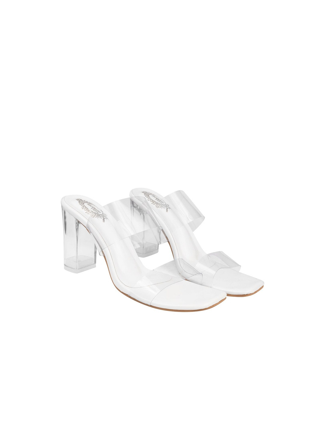 Stylestry Girls Synthetic Patent Block Sandal Heels