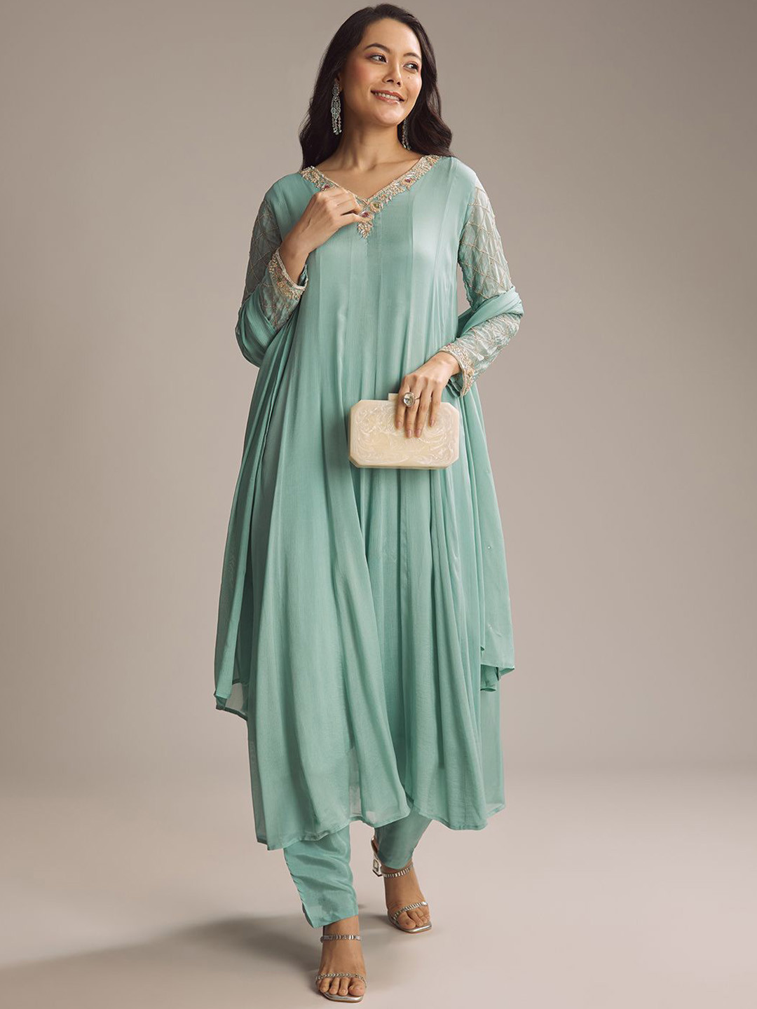 KALKI Fashion Women Solid Anarkali Kurta with Trouser