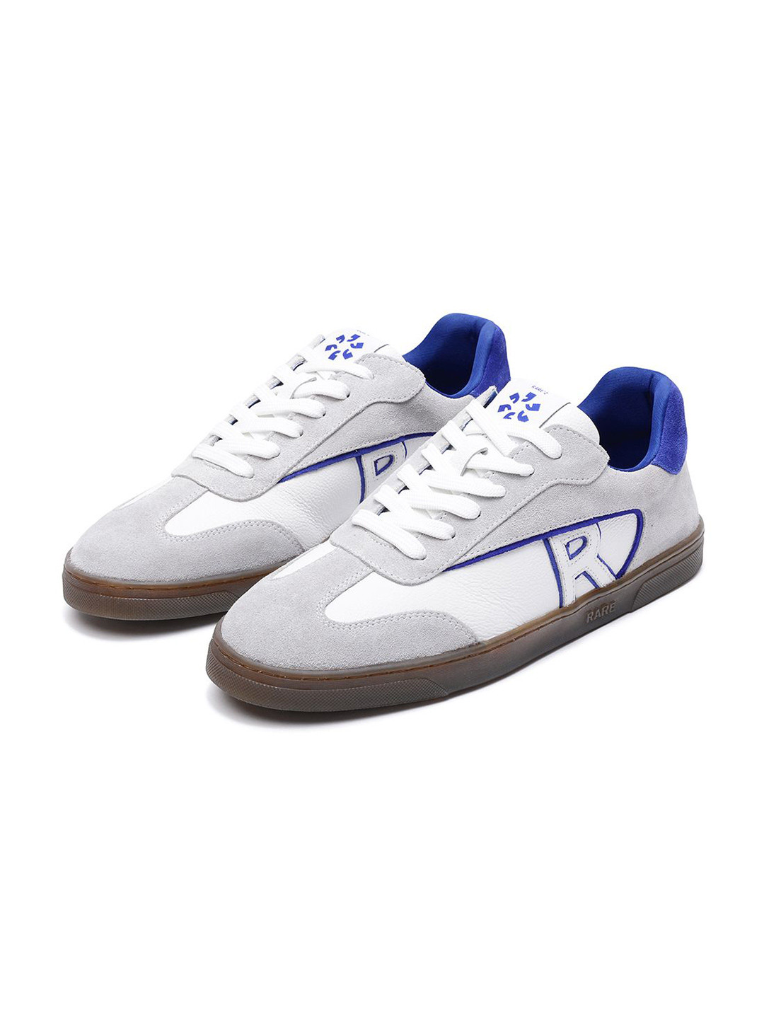 RARE RABBIT Men's Zoop White Leather Lace-Up Closure Sneaker