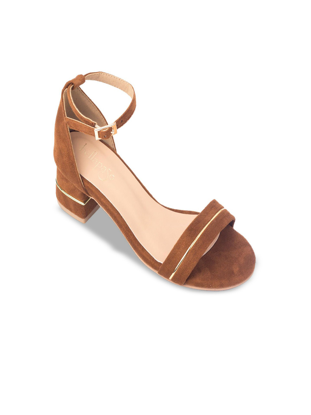 BELLAPASO Women Ankle Loop Open Toe Block Heel Sandals