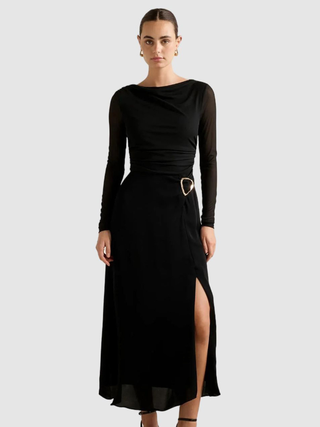 Forever New Women Slits Sheath Midi Dress