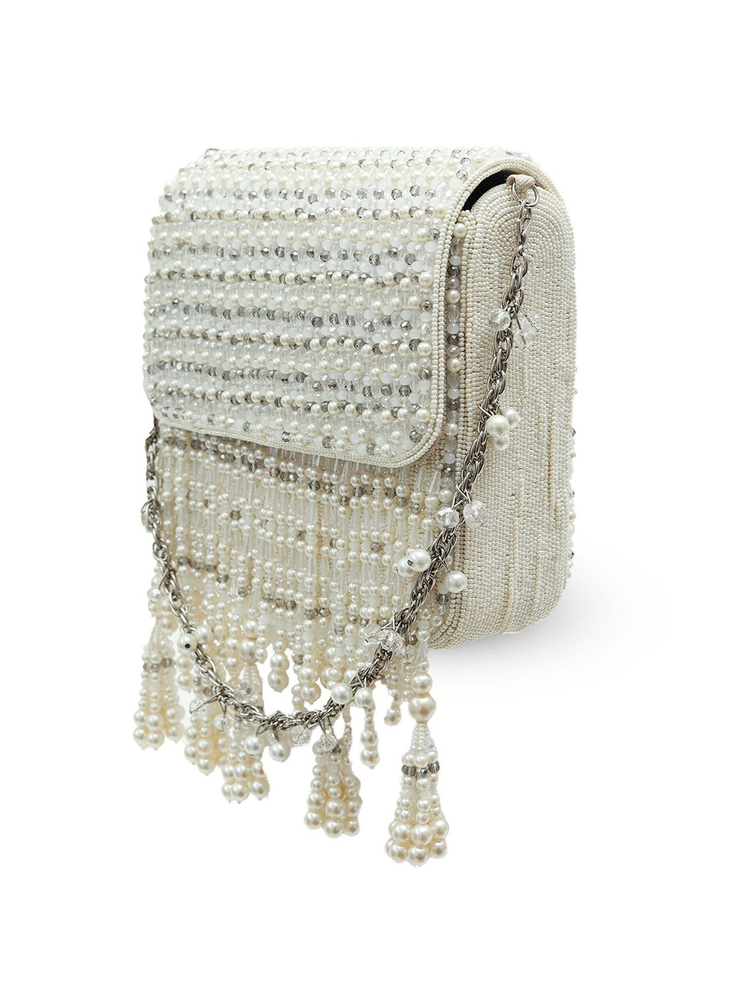 THE TAN CLAN Embroidered Embellished Mira Foldover Clutch
