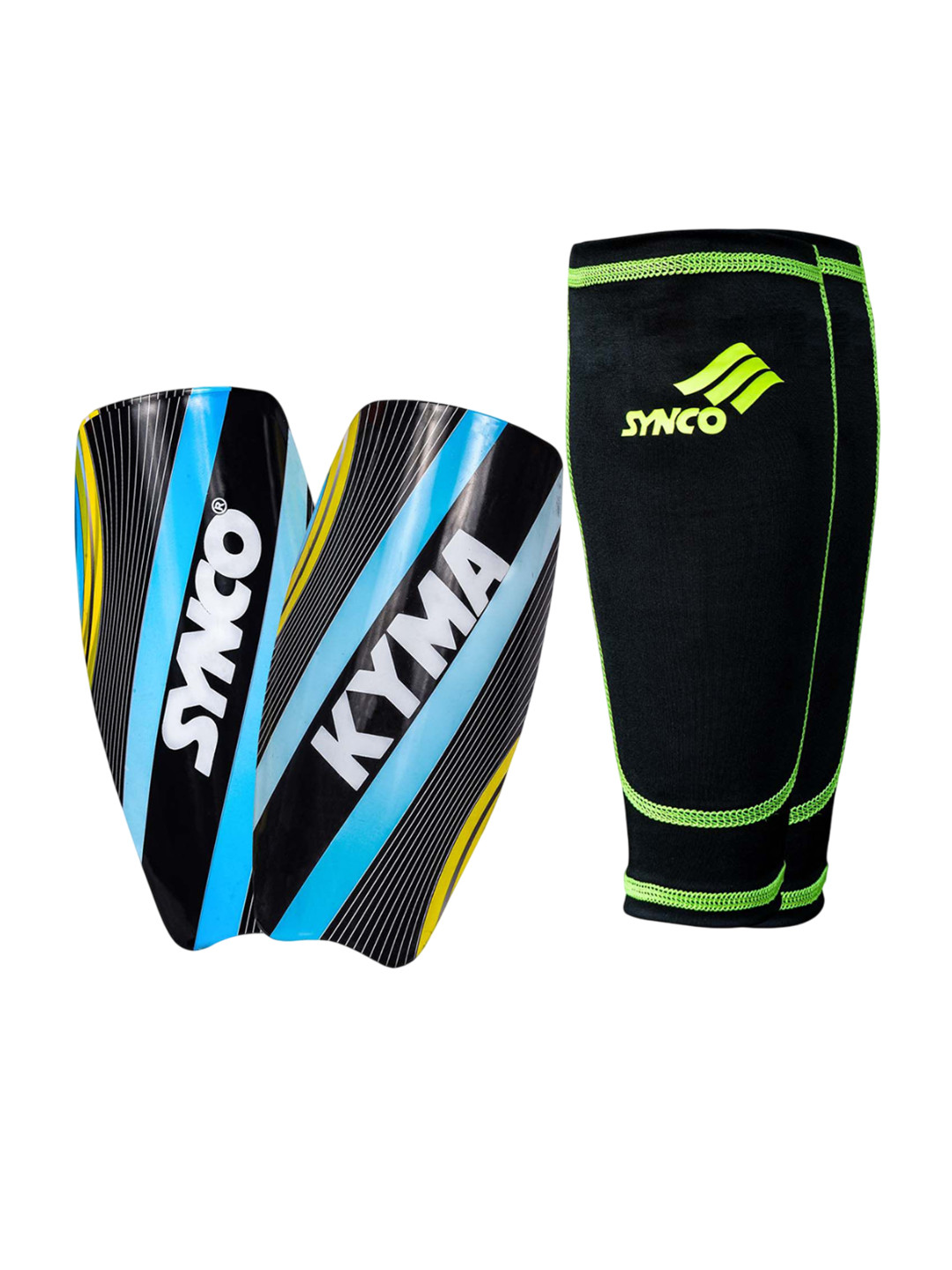Synco Set Of 4  Light Weight Shin Guards With Sleeve
