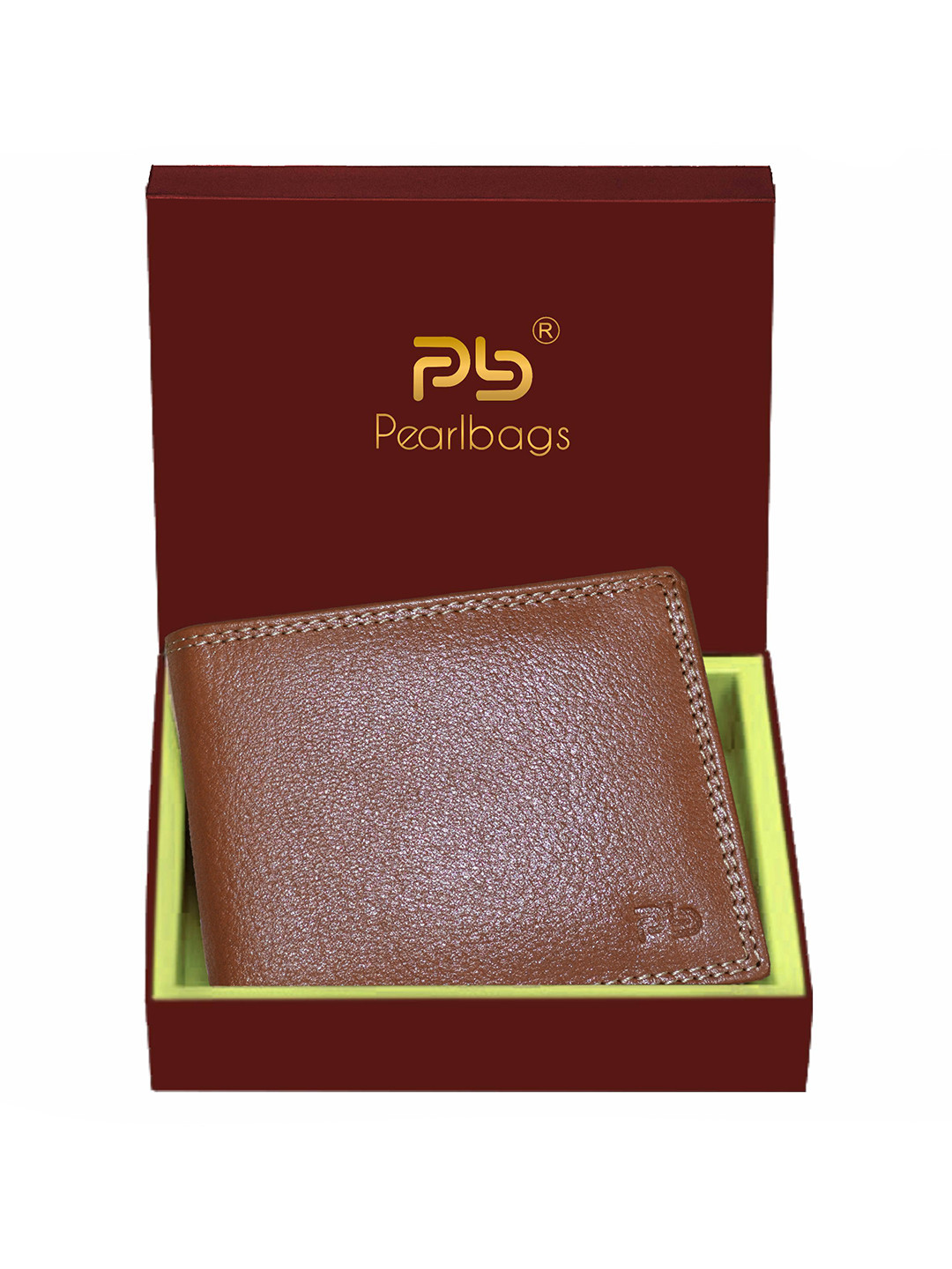 PB Pearlbags Men Genuine Leather Bi- Fold 4 Card Slots Wallet
