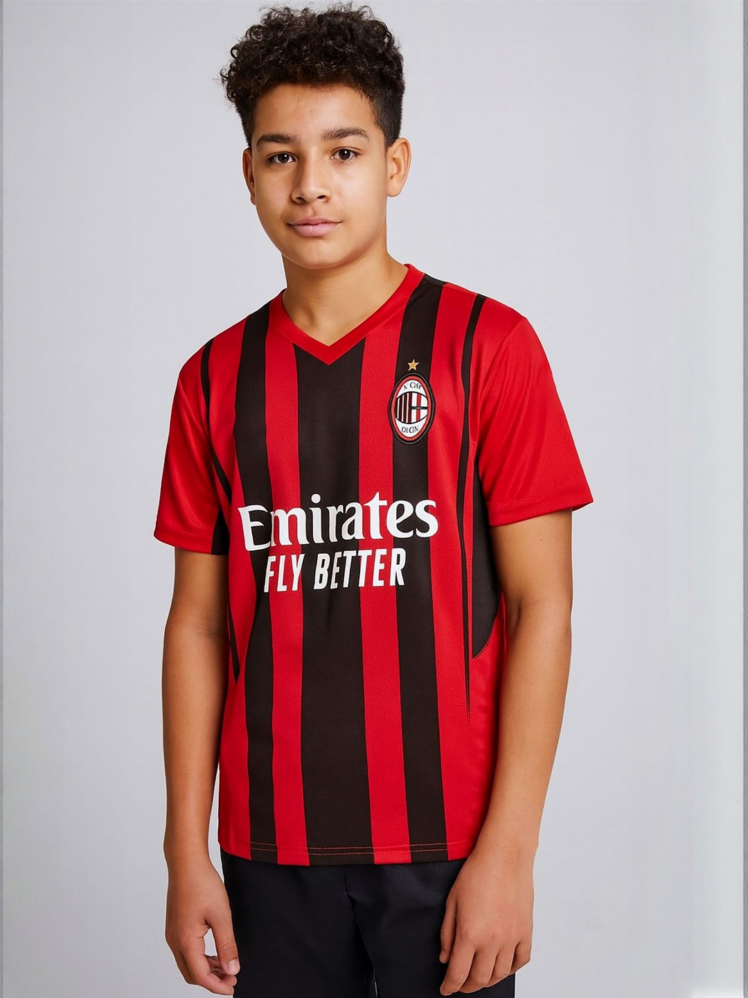 dostitch Boys Red Printed Dri-FIT Jersey T-shirt