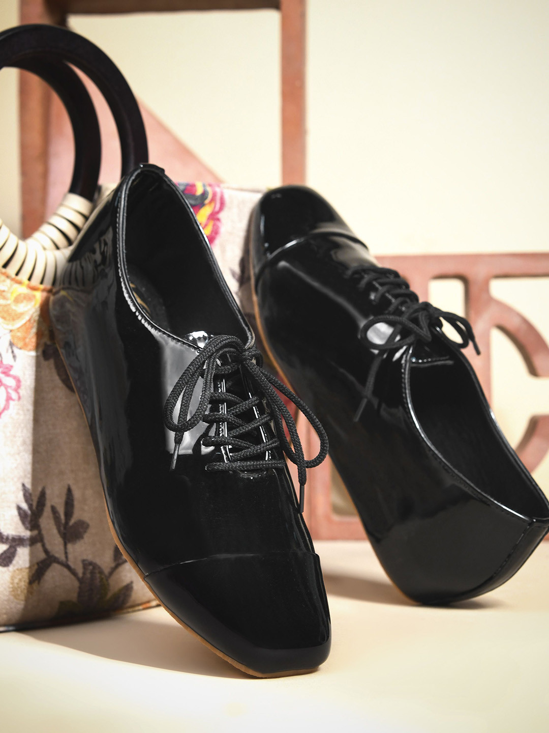 JM Looks Men Timeless Patent Lace-Up Shoes for Effortless Elegance