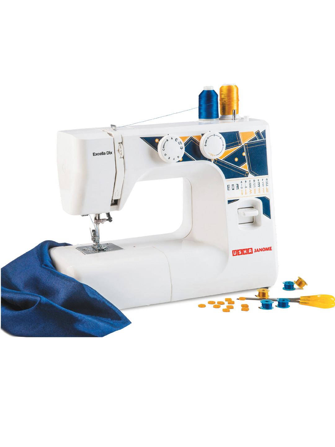 Usha White & Blue Excella DLX Sewing Machine