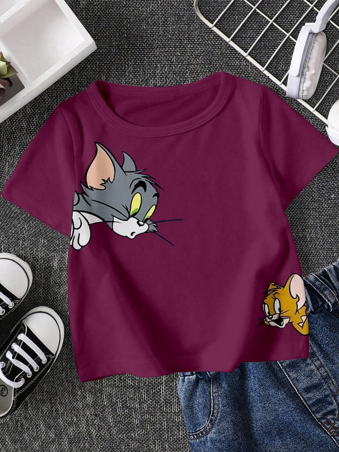 FIONAA TRENDZ Kids Tom & Jerry Print Pure Cotton T-Shirt