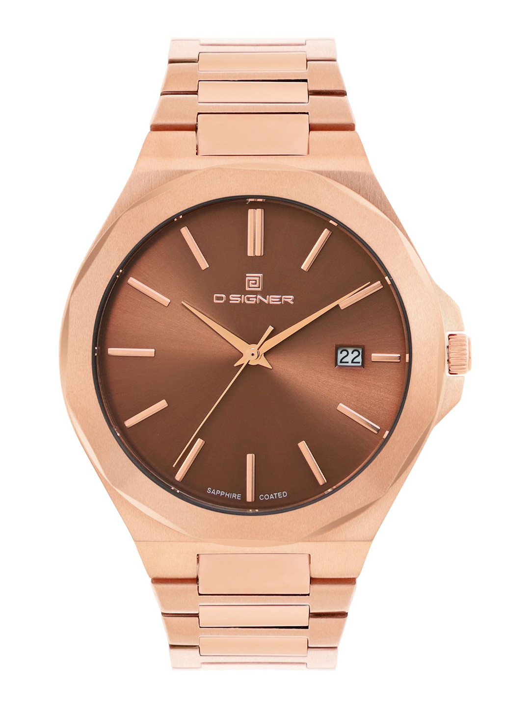 D'SIGNER Men Stainless Steel Bracelet Style Straps Dated Analogue Watch 843RGM.9G