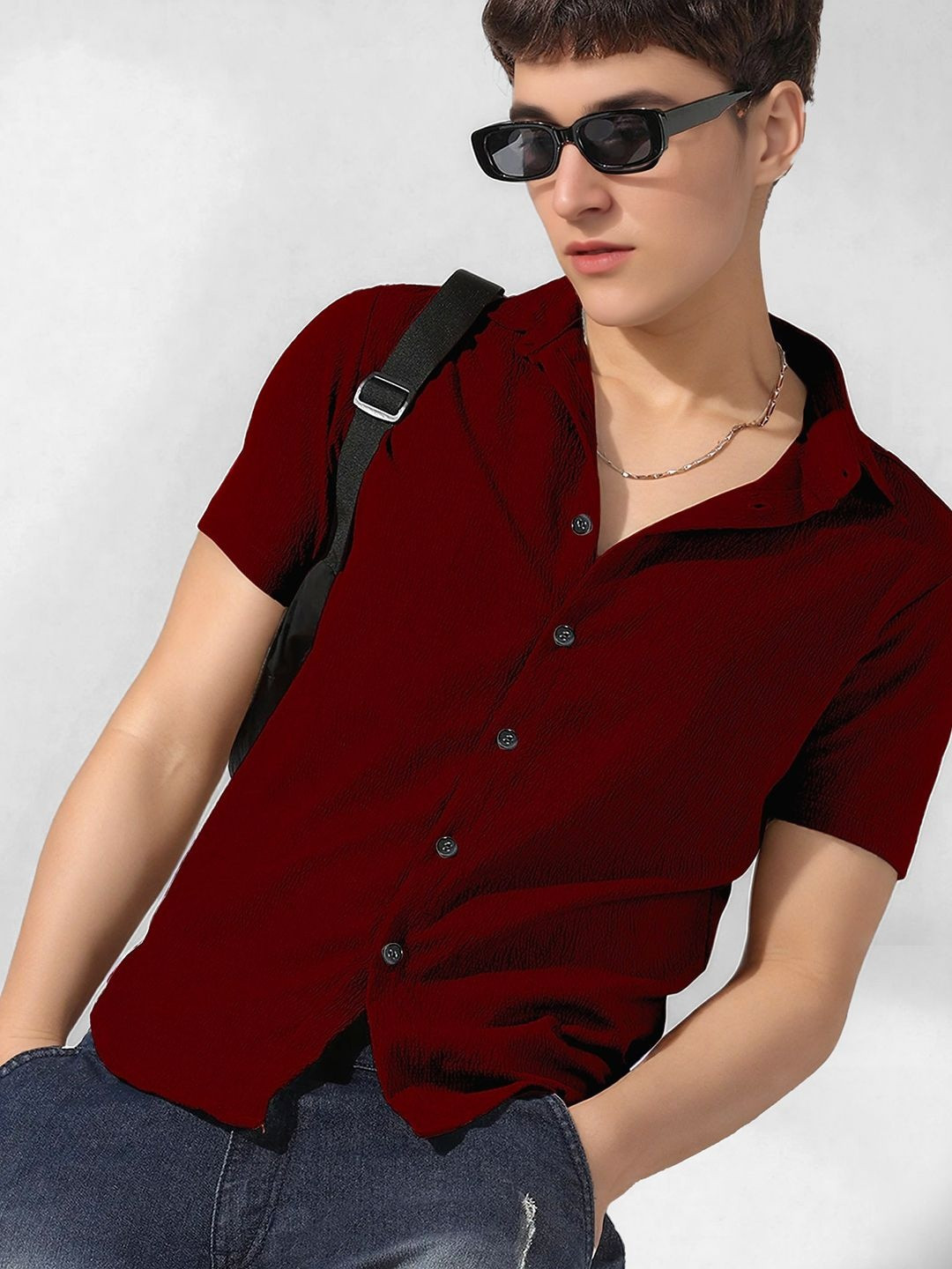 SZN Men Multi Solid Polyester Standard Casual Shirts