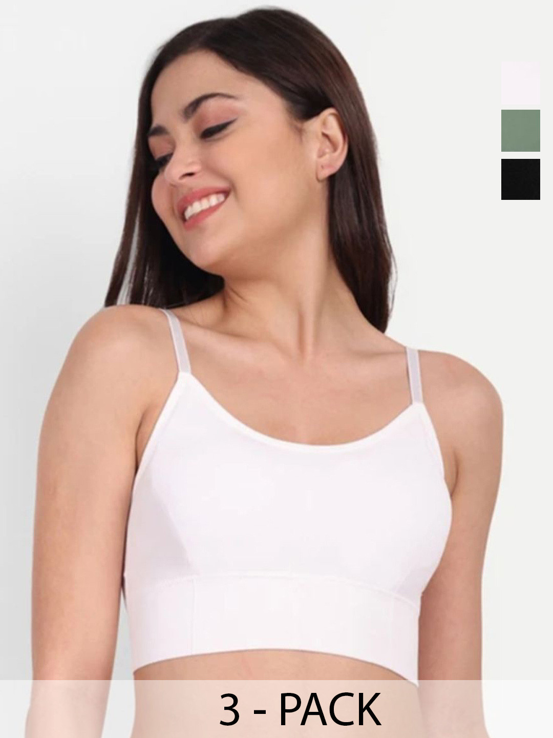 THE SHINE COLLECTION Pack Of 3 Full Coverage Lightly Padded Sports Bralette Bras