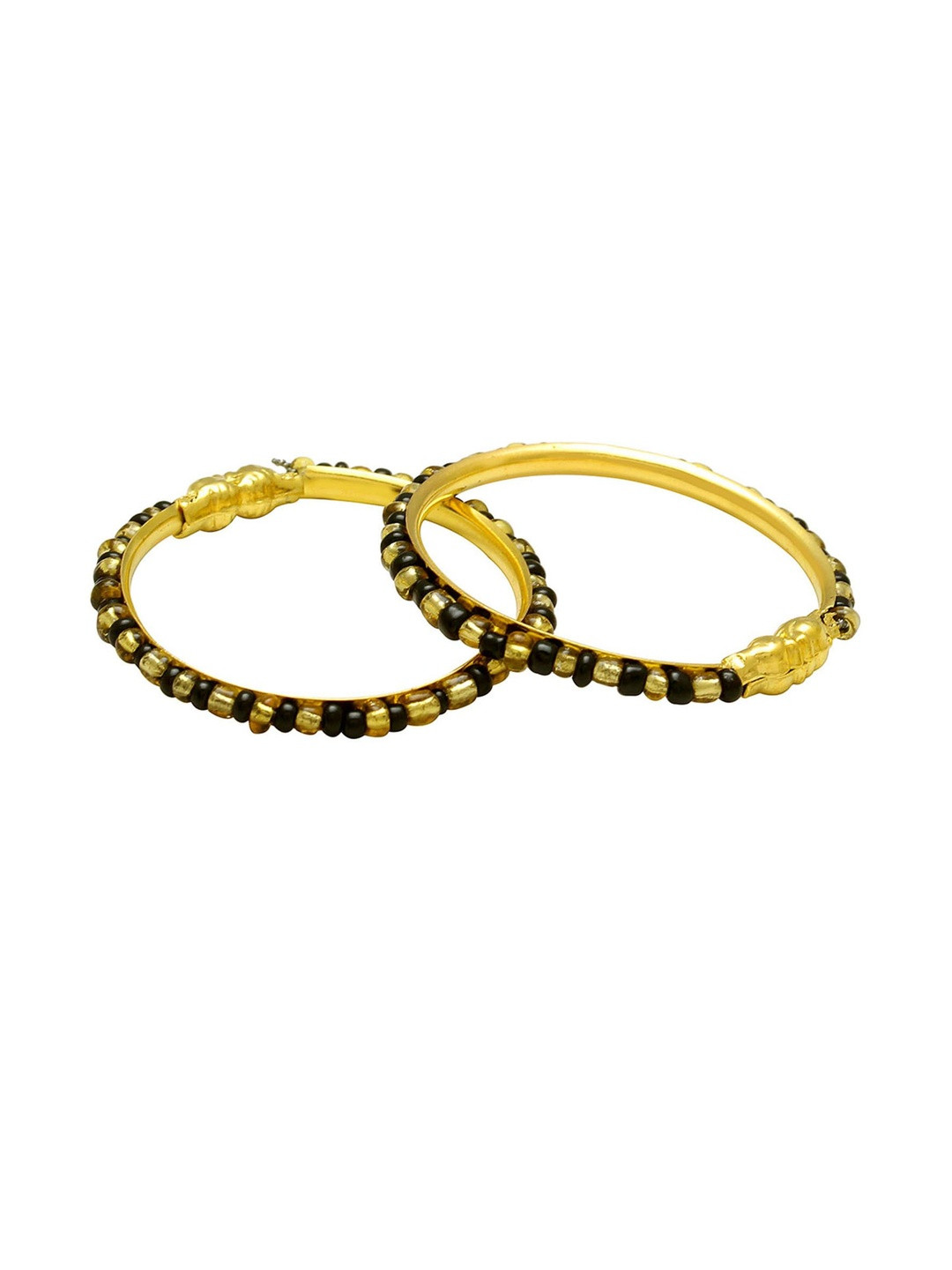 Missmister Kids Brass Antique Gold plated black and Gold beads traditional Nazariya