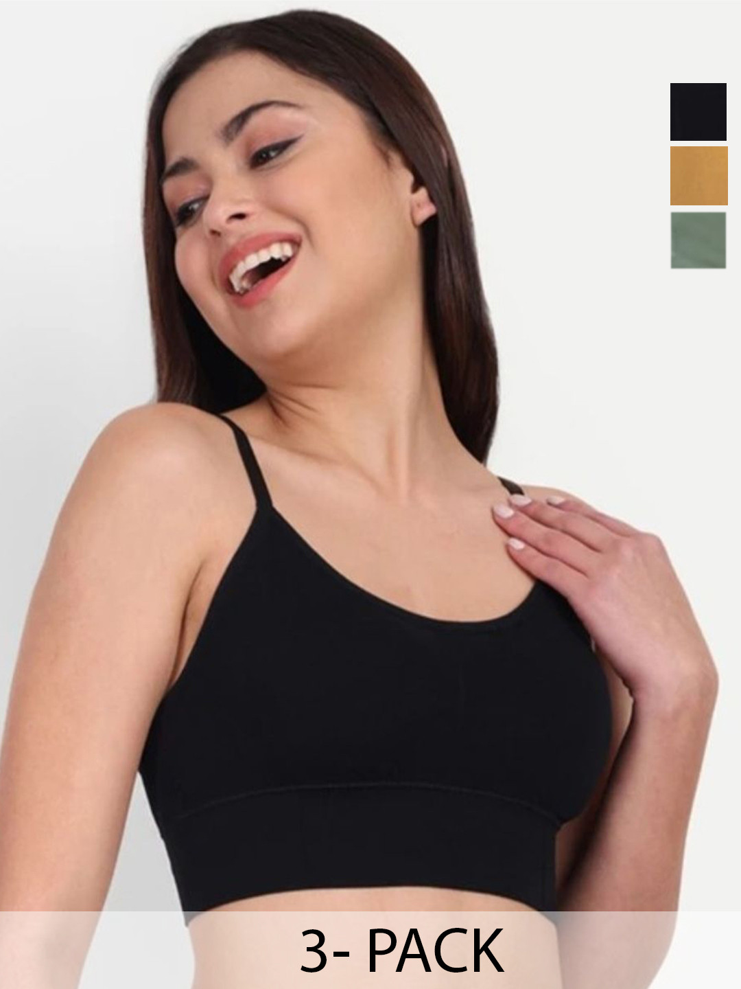 STORESHINE Pack Of 3 Full Coverage Lightly Padded Sports Bralette Bras