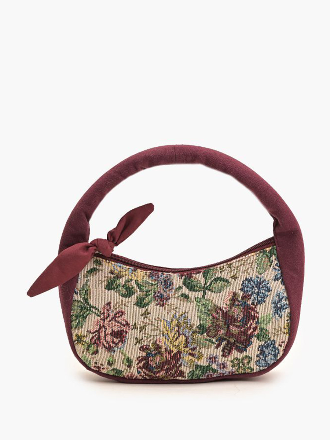BohoGirl Gardenia Floral Self Design Mini Structured Handheld Bag