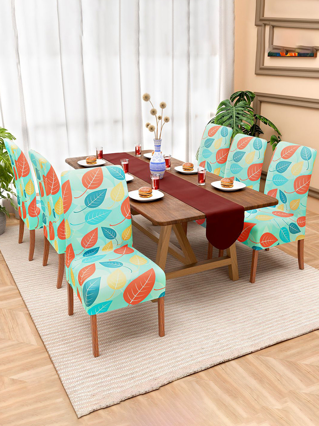 Kuber Industries Set Of 6 Stretchable Chair Cover for Dining Table