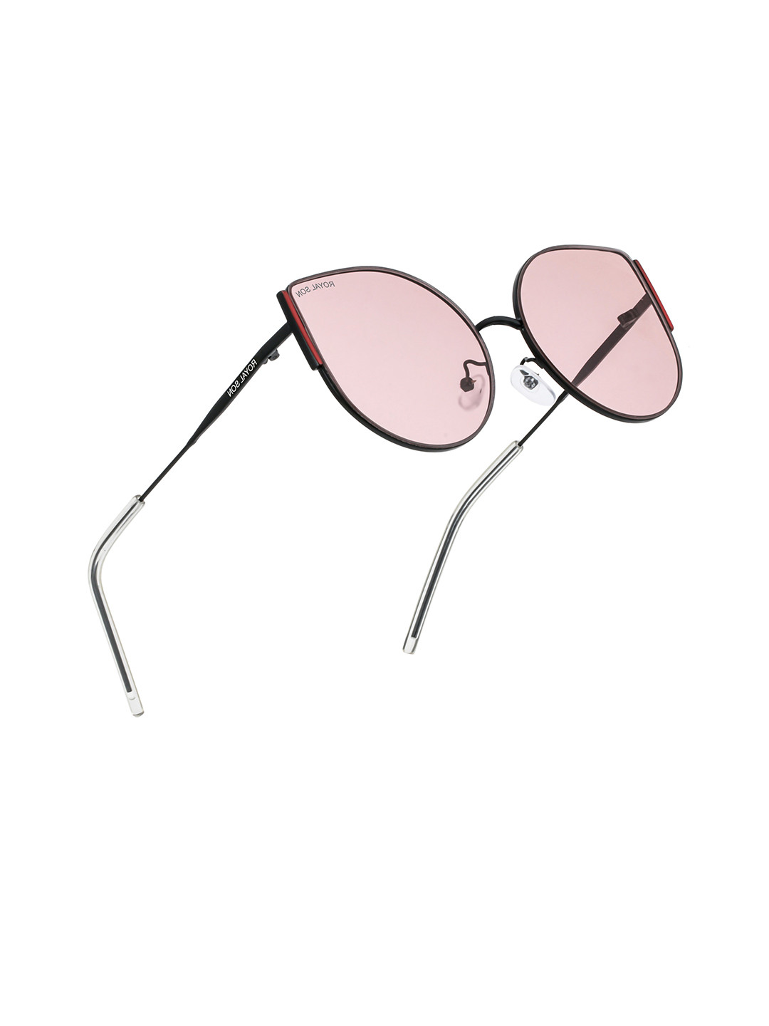 ROYAL SON Women Pink Lens & Black Cateye Sunglasses with UV Protected Lens