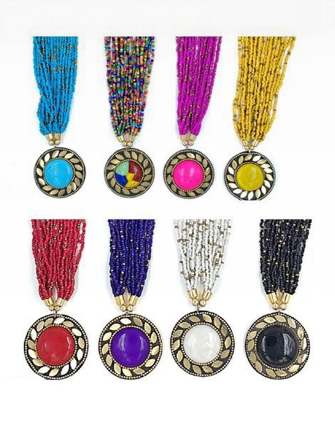 Grace Collections Women Pack of 8 Artificial Beads Necklace