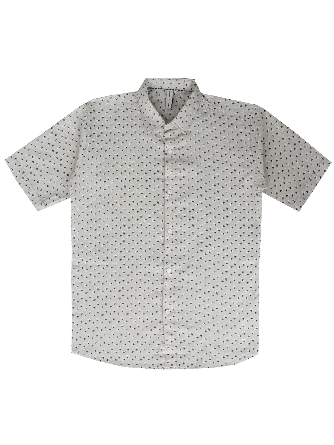 CAY Boys Standard Fit Micro Ditsy Printed Spread Collar Cotton Casual Shirt