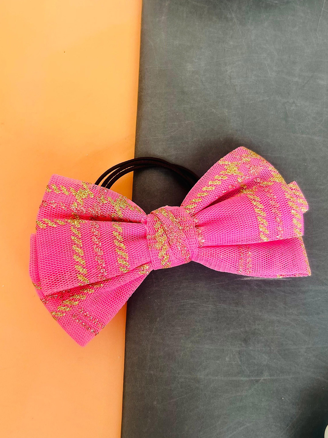 Radhya Accessories Women Glitter Bow Rubberband