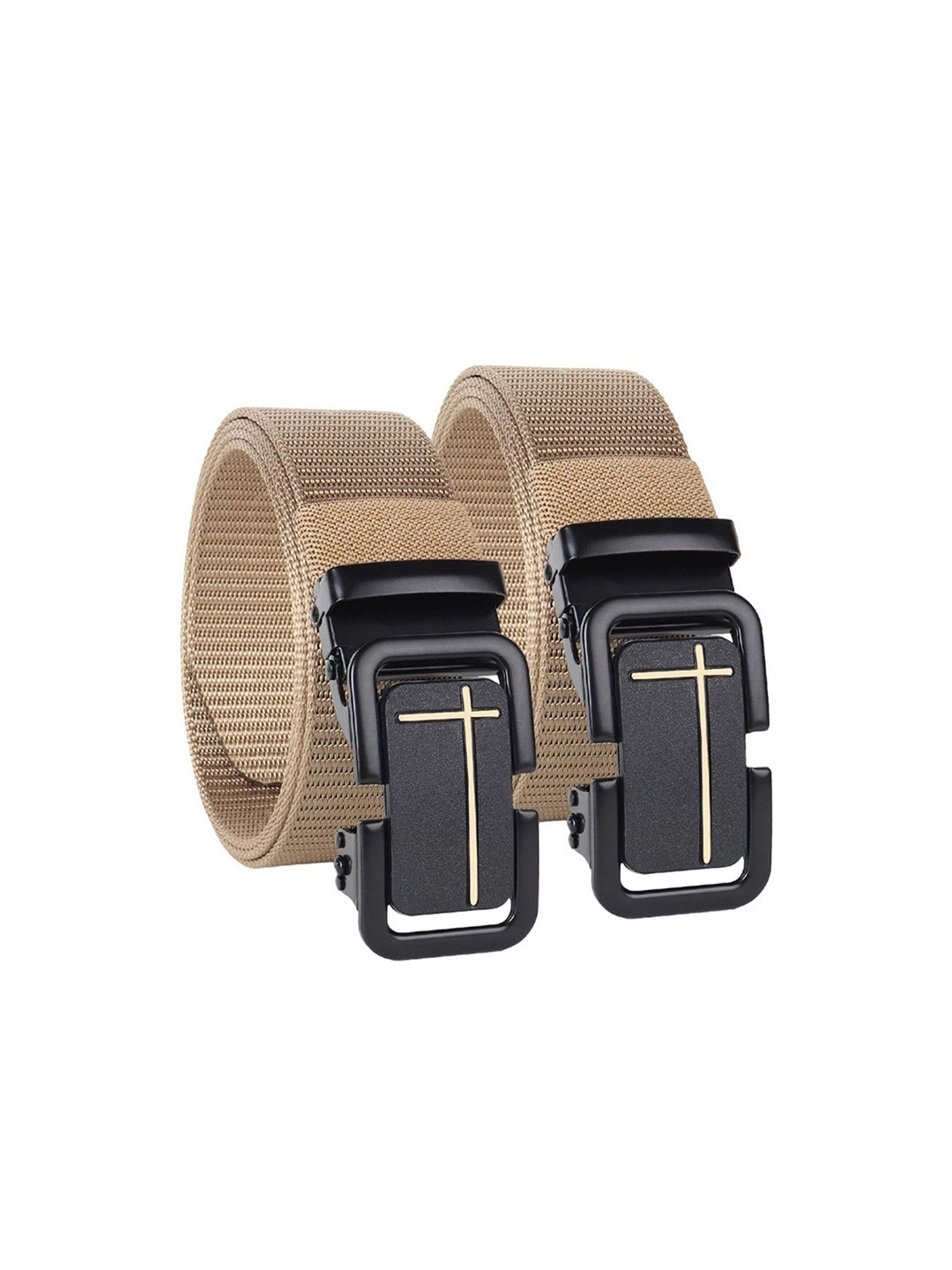 SHOPGLOBAL Unisex Pack of 2 Textured Slim Belt