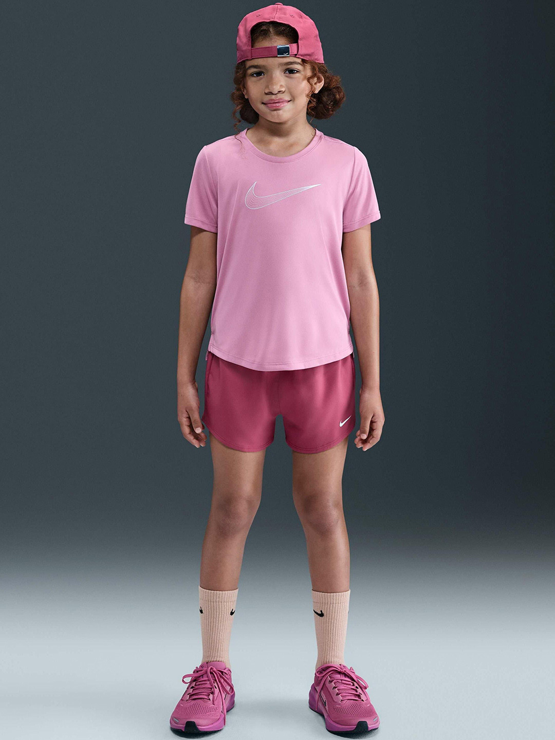 Nike One Older Kids' (Girls') Dri-FIT High-Waisted Woven Training Shorts
