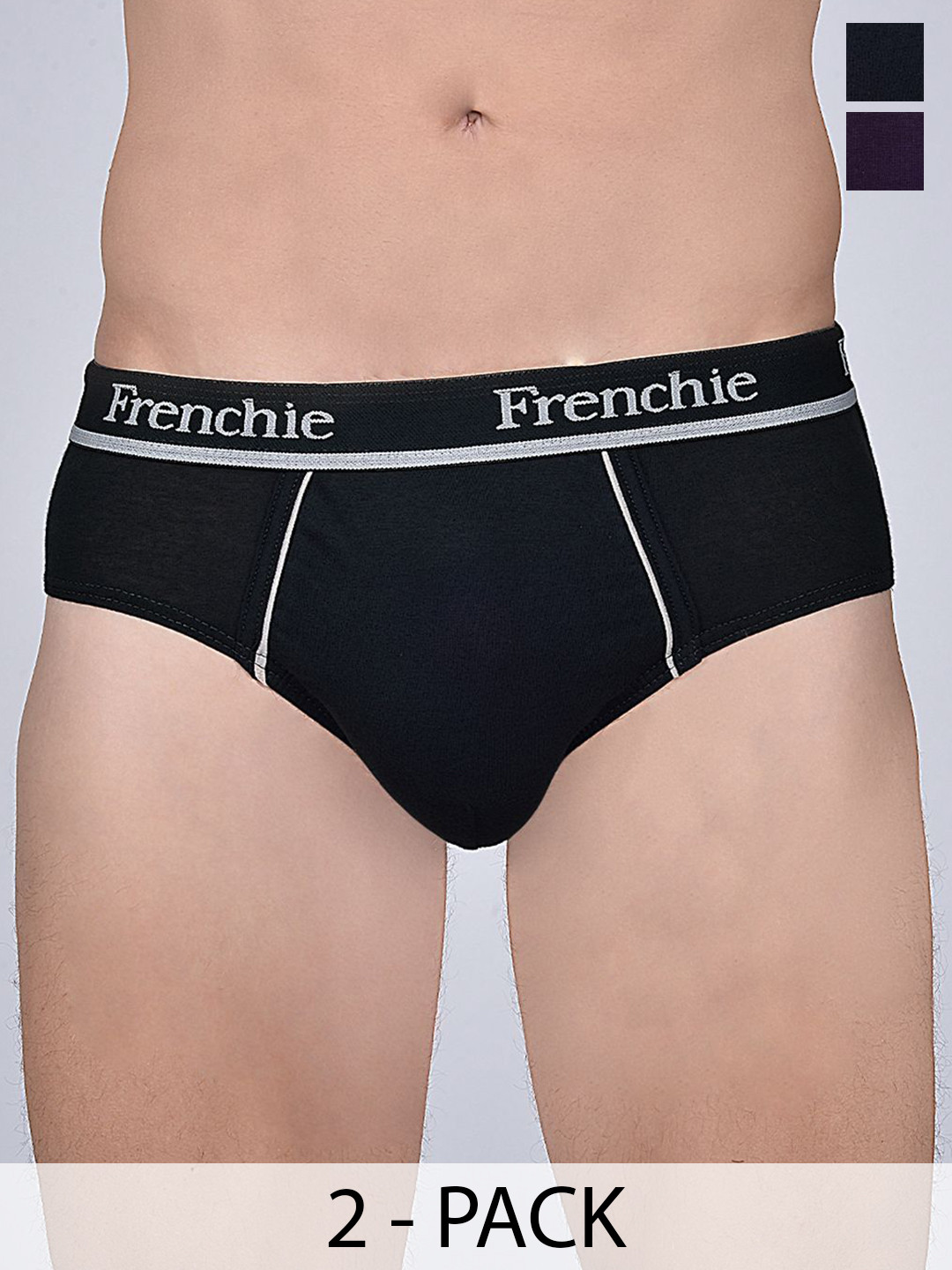 FRENCHIE Pack Of 2 Brand Logo Printed Cotton Briefs