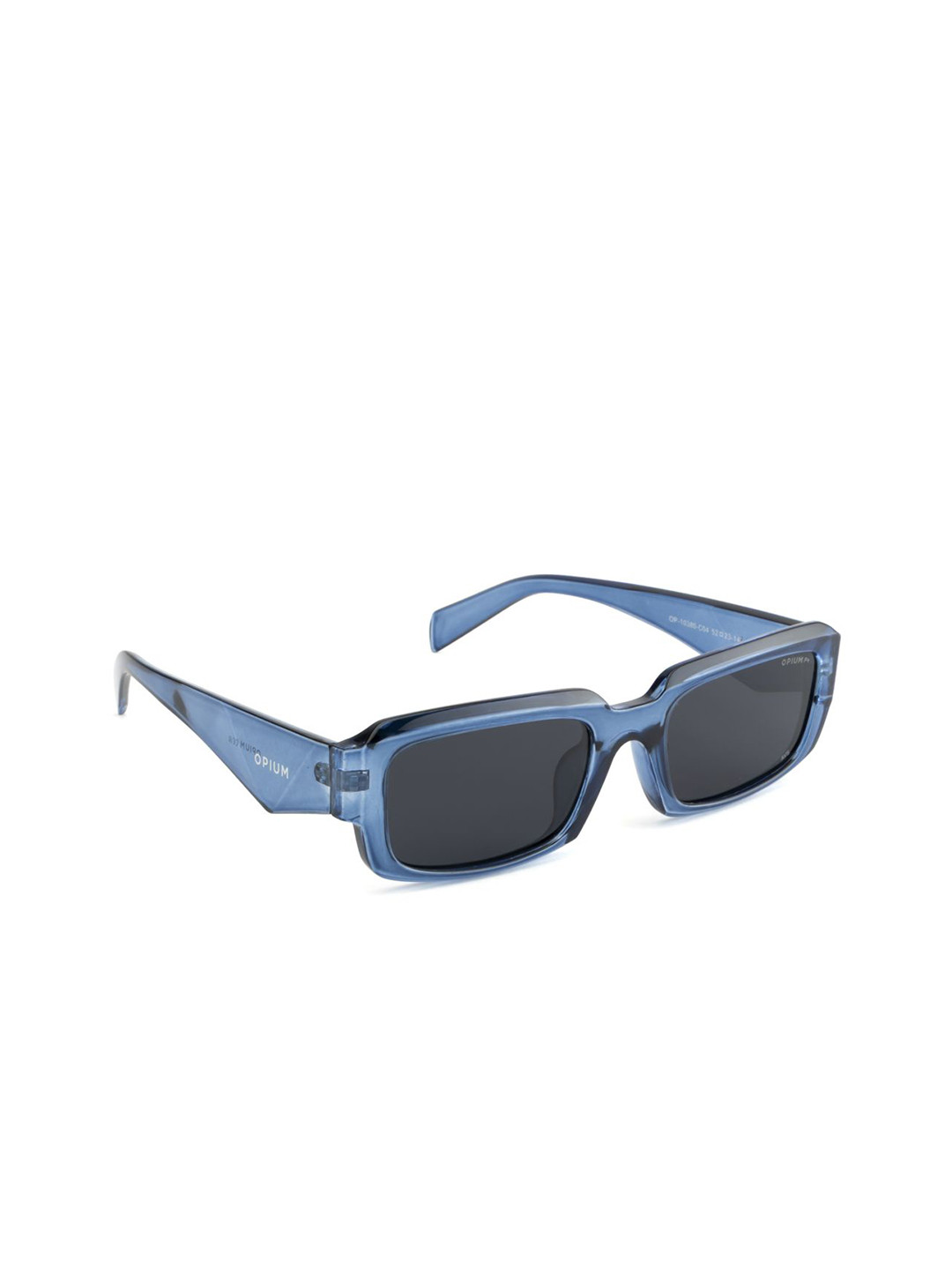 OPIUM Unisex Grey Lens & Blue Lightweight Rectangle Sunglasses with UV Protected Lens