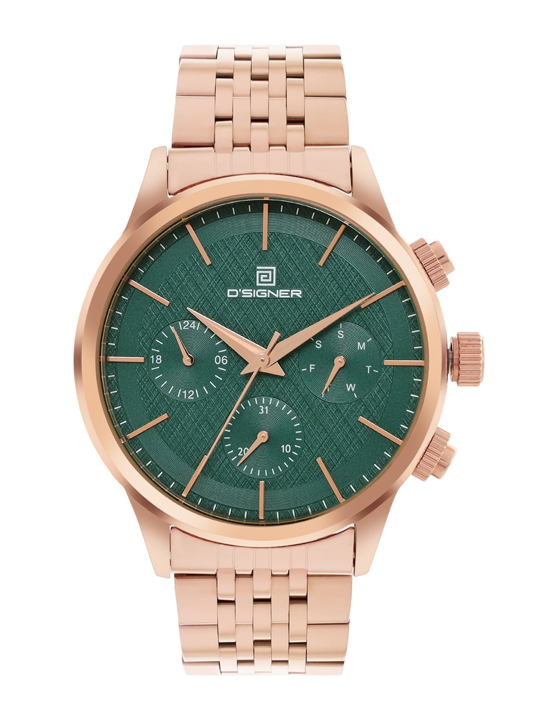 D'SIGNER Men Textured Stainless Steel Bracelet Style Straps Analogue Watch 841RGM.16G