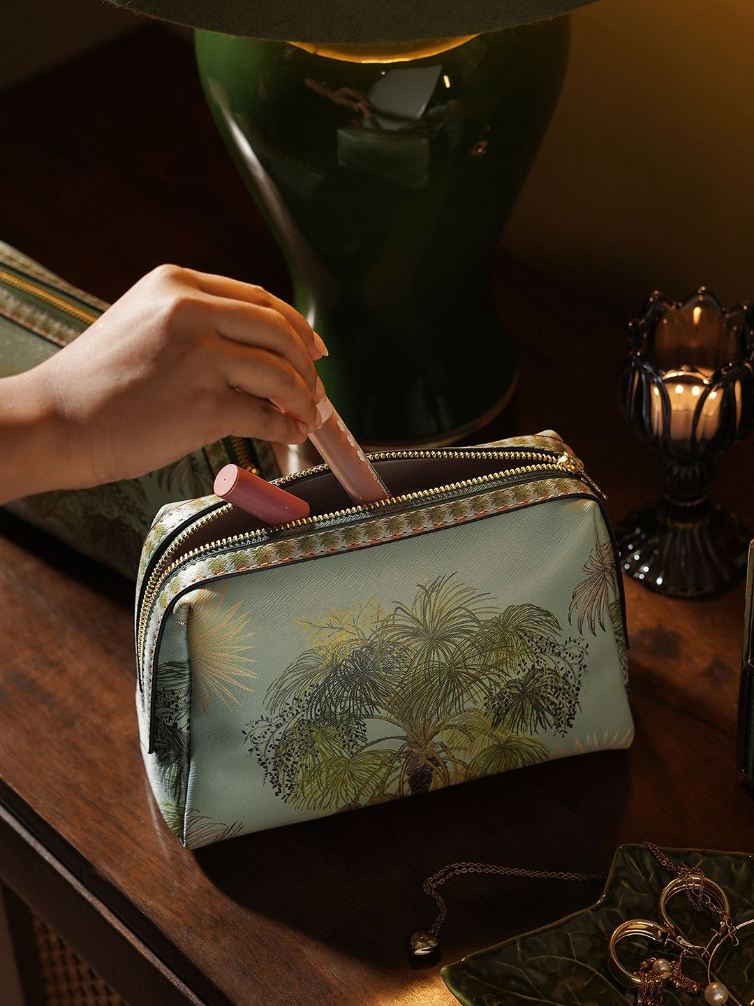 Pure Home and Living Floral Printed Vanity Pouch