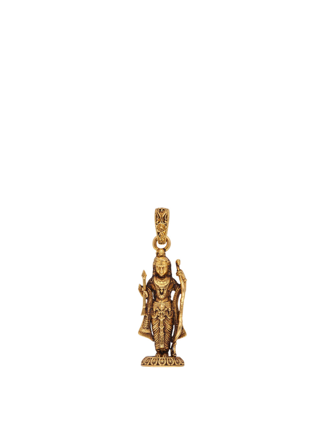 C KRISHNIAH CHETTY JEWELLERS PVT LTD 22KT Divine Protector Lord Rama Gold Pendant - 3.56 g