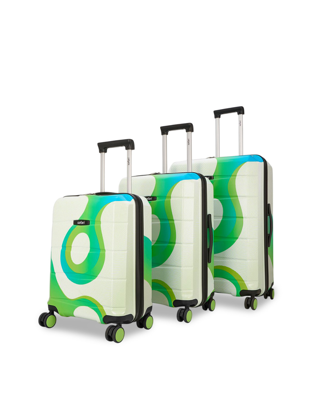 Safari Tiffany Pro Set Of 3 Printed Hard-Sided Trolley Bag