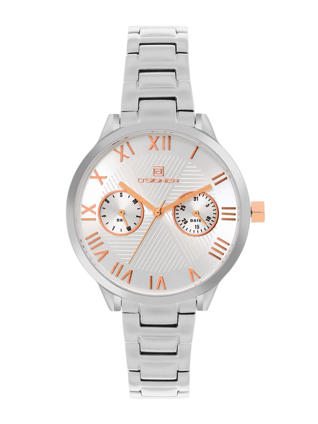 D'SIGNER Women Round Dial & Stainless Steel Bracelet Style Straps Analogue Watch 810SM.2L